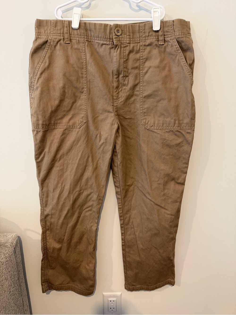 Eddie Bauer Women's Tan Straight-Leg Chino Pants